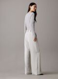 Grey Slim Wide Leg Trousers  Women