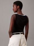 Black Slim Ribbed Tank Top  Women