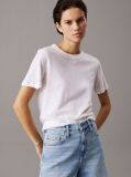 White Relaxed Linen Jersey T-shirt  Women