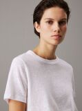 White Relaxed Linen Jersey T-shirt  Women