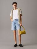 White Relaxed Linen Jersey T-shirt  Women