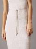 Beige Crinkle Jacquard Ankle Dress  Women