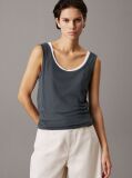 Grey Slim Linen Jersey Tank Top  Women