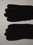 Black Wool Blend Gloves  Men