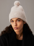 Grey Soft Pom-Pom Beanie  Women