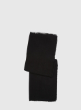 Black CK Embroidered Wool Mix Scarf  Women