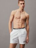 White Double Waistband Swim Shorts - Intense Power  Men