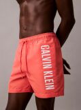 Red Medium Drawstring Swim Shorts - Intense Power  Men