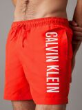 Red Medium Drawstring Swim Shorts - Intense Power  Men