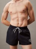 Blue Short Drawstring Swim Shorts - CK Monogram  Men