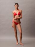 Red Tie Side Bikini Bottoms - CK Monogram  Women