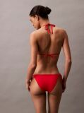 Red Tie Side Bikini Bottoms - CK Monogram  Women