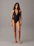 Μαύρο Plunge Halter Ολόσωμο Μαγιό - CK Essentials  Γυναίκα
