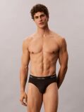 Black 3 Pack Hip Briefs - Icon Cotton Stretch  Men