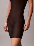 Black Shapewear Mid Thigh Bodysuit - Minimalist Mesh  Women