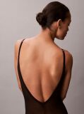 Black Shapewear Mid Thigh Bodysuit - Minimalist Mesh  Women