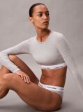 Grey Long Sleeve T-shirt Bralette - Icon Cotton Modal  Women