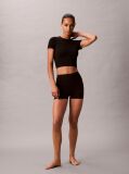 Black Rib Emblem Seamless Pyjama Top  Women