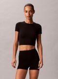 Black Rib Emblem Seamless Pyjama Top  Women