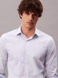 Blue Slim Cotton Poplin Stripe Shirt  Men
