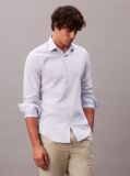 Blue Slim Cotton Poplin Stripe Shirt  Men