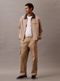 Χακί Βαμβακερό Cargo Παντελόνι Σε Ίσια Γραμμή  Άνδρας