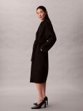 Black Belted Wool Trench Coat  Women