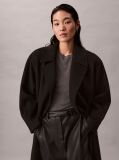 Black Belted Wool Trench Coat  Women