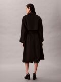 Black Belted Wool Trench Coat  Women