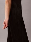 Black Plisse Pull On Trousers  Women