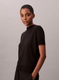 Μαύρο T-Shirt Από Lyocell Με Όρθιο Γιακά  Γυναίκα