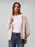 Μπεζ Hoodie Με Φερμουάρ  Γυναίκα