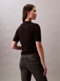 Black Fine Viscose Polo Shirt  Women