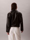 Black Faux Leather Biker Jacket  Women