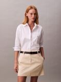Beige Cotton Stretch Chino Mini Skirt  Women