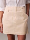 Beige Cotton Stretch Chino Mini Skirt  Women