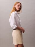 Beige Cotton Stretch Chino Mini Skirt  Women