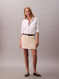 Beige Cotton Stretch Chino Mini Skirt  Women