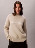 White Alpaca Blend Logo Jumper  Women