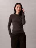 Grey Merino Wool Crew Neck Jumper  Women