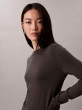 Grey Merino Wool Crew Neck Jumper  Women