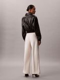 Beige Cotton Twill Logo Tape Trousers  Women