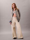 Λευκό Παντελόνι Σε Πολύ Φαρδιά Γραμμή Από Twill  Γυναίκα