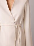White Textured Shine Blazer  Women
