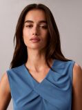 Μπλε Αμάνικο Τοπ Aπό Κρεπ Jersey Mε V Λαιμόκοψη  Γυναίκα