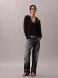 Blue Long Sleeve Cardigan With Ribbed Tank Top Set  Women