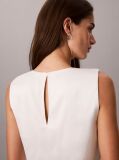 White Hammered Satin Twist Top  Women