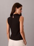 Black Slim Ribbed Sleeveless Top  Women