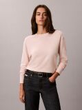 Pink Merino Wool Blend Crew Neck Jumper  Women