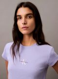 Μοβ Cropped T-shirt Με Μονόγραμμα Σε Στενή Γραμμή  Γυναίκα